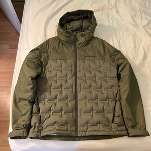 Columbia Grand Trek 650 Down Jacket Olive Green Size Medium
